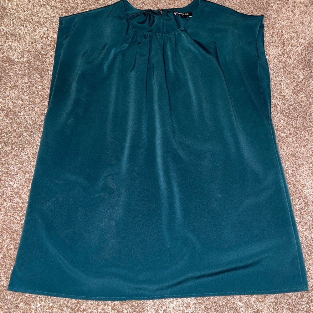 Express Teal Women's Pants 14 short and matching Top (large) Set - Picture 9 of 14